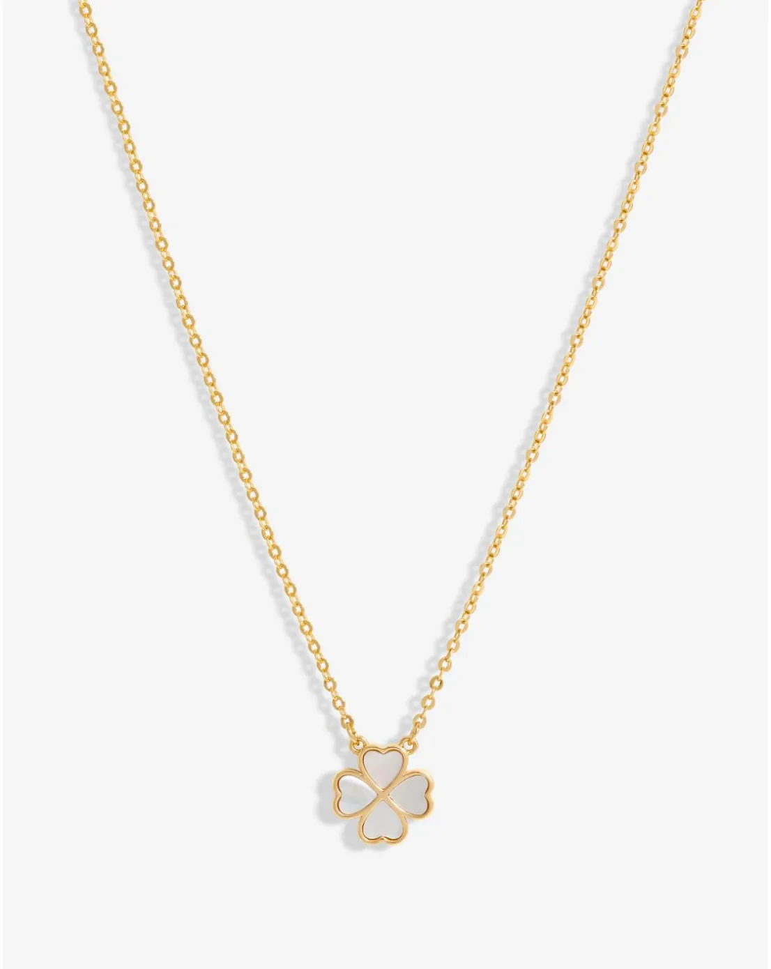 Jon Richard Gold Plated And Mother Of Pearl Heart Clover Pendant