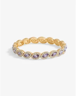 Jon Richard Gold Plated And Lavender Navette Stretch Bracelet