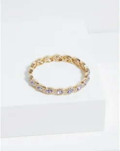 Jon Richard Gold Plated And Lavender Navette Stretch Bracelet