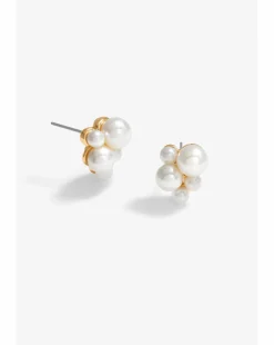 Jon Richard Gold Plated Clustered Pearl Stud Earrings