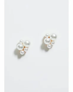 Jon Richard Gold Plated Clustered Pearl Stud Earrings