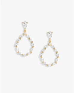 Jon Richard Gold Plated Cubic Zirconia Open Earrings