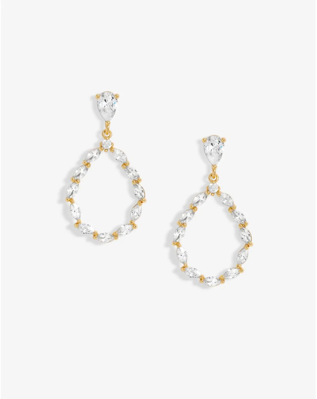 Jon Richard Gold Plated Cubic Zirconia Open Earrings