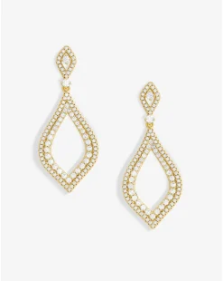 Jon Richard Gold Plated Cubic Zirconia Open Pear Earrings - Gift Boxed