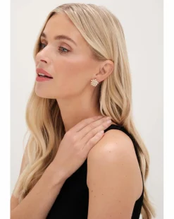 Jon Richard Gold Plated Clustered Pearl Earrings