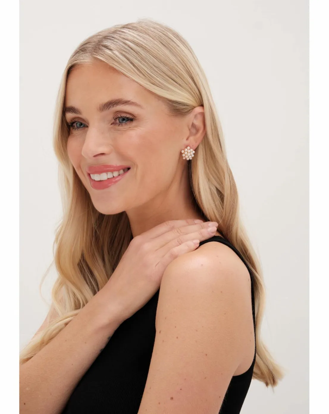 Jon Richard Gold Plated Clustered Pearl Earrings