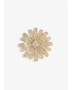 Jon Richard Gold Plated Crystal Flower Brooch - Gift Boxed