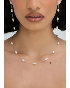 Jon Richard Gold Plated Fine Chain And Freshwater Pearl Necklace