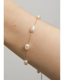 Jon Richard Gold Plated Fine Chain And Freshwater Pearl Bracelet