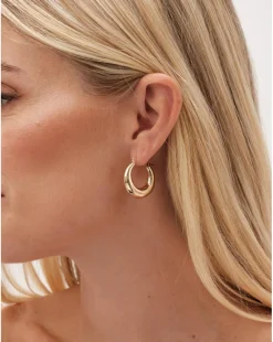 Jon Richard Gold Plated Graduated Hoop Earrings