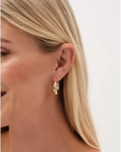 Jon Richard Gold Plated Graduated Hoop Earrings