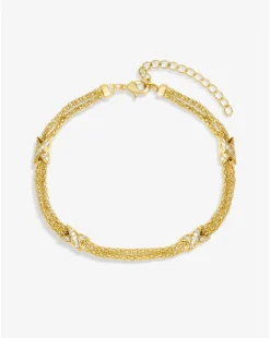 Jon Richard Gold Plated Mesh And Kiss Bracelet