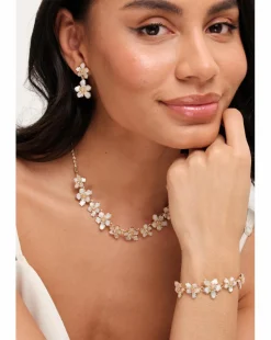 Jon Richard Gold Plated Mother Of Pearl Floral Necklace