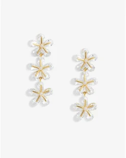 Jon Richard Gold Plated Multi Floral Drop Earrings