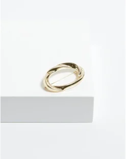 Jon Richard Gold Plated Open Polished Twist Brooch - Gift Boxed
