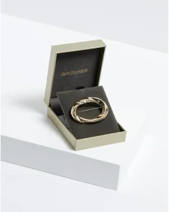 Jon Richard Gold Plated Open Polished Twist Brooch - Gift Boxed