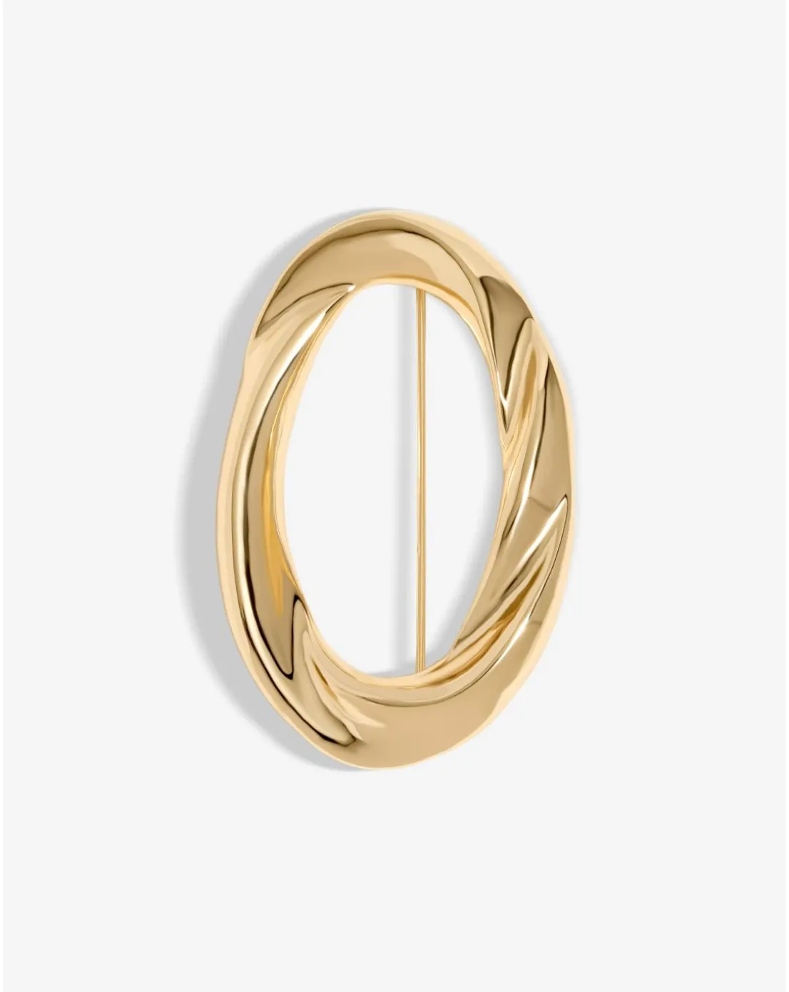 Jon Richard Gold Plated Open Polished Twist Brooch - Gift Boxed