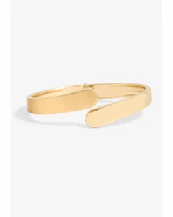 Jon Richard Gold Plated Polished Satin Open Hinge Bangle