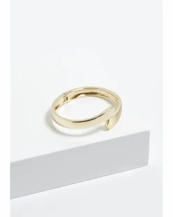 Jon Richard Gold Plated Polished Satin Open Hinge Bangle