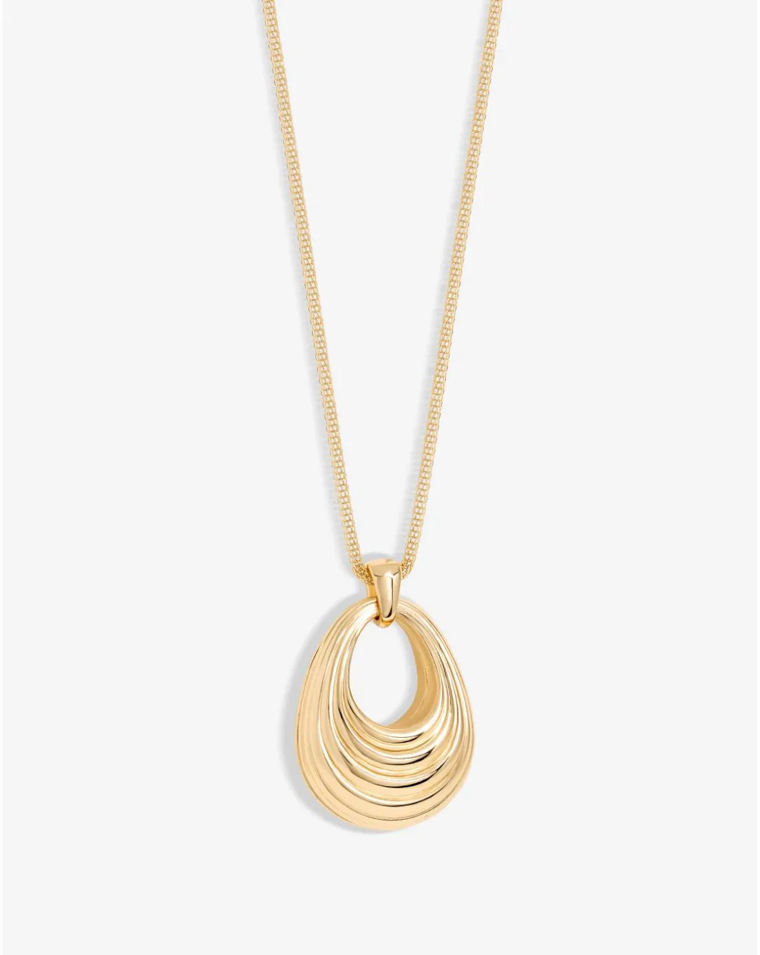 Jon Richard Gold Plated Polished Ridged Long Pendant