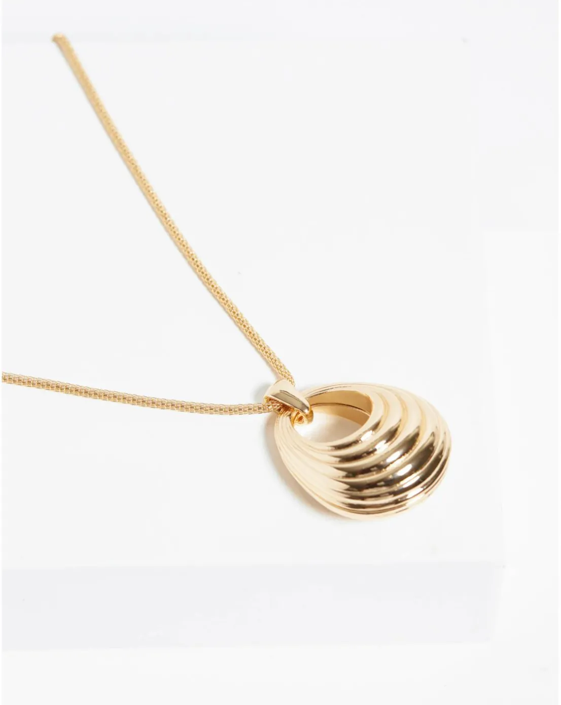 Jon Richard Gold Plated Polished Ridged Long Pendant