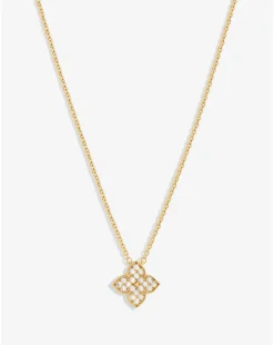 Jon Richard Gold Plated Pave Clover Pendant