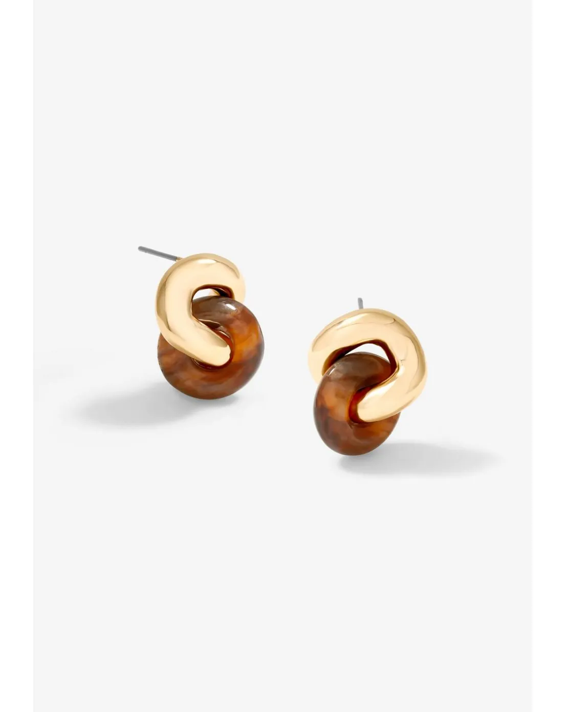 Jon Richard Gold Plated Polished And Resin Knot Stud Earrings