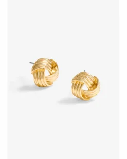 Jon Richard Gold Plated Ridge Knot Studs