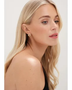 Jon Richard Gold Plated Ridge Knot Studs