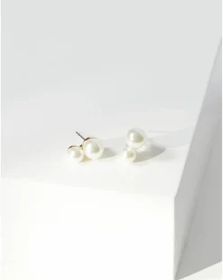 Jon Richard Gold Plated Snowman Pearl Earrings