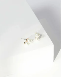 Jon Richard Gold Plated Snowman Pearl Earrings