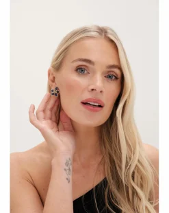 Jon Richard Gold Plated Satin Floral Earrings