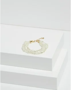 Jon Richard Gold Plated Semi Precious Multi Row Twisted Bracelet