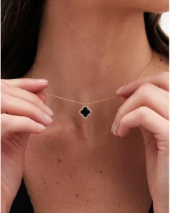 Jon Richard Jet Clover Necklace