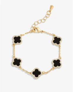 Jon Richard Jet Enamel Clover Bracelet