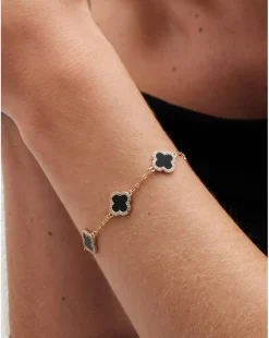 Jon Richard Jet Enamel Clover Bracelet