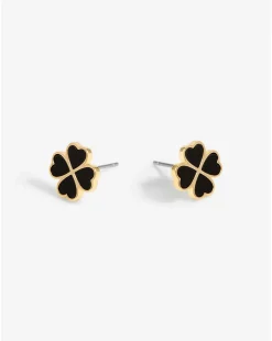 Jon Richard Jet Enamel Clover Studs