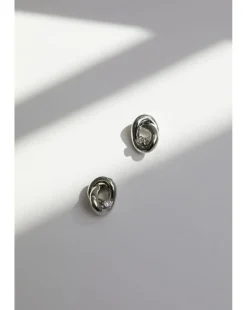 Jon Richard Rhodium Plated Crystal Knot Earrings