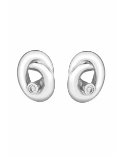 Jon Richard Rhodium Plated Crystal Knot Earrings