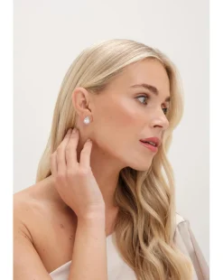 Jon Richard Rhodium Plated Cubic Zirconia Crystal Peardrop Studs - Gift Boxed