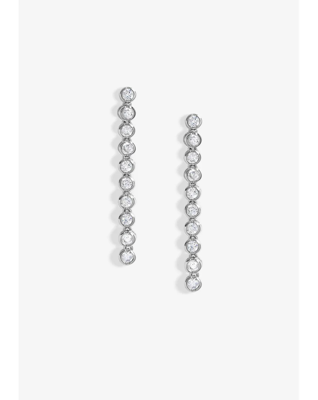 Jon Richard Rhodium Plated Cubic Zirconia Tennis Earrings