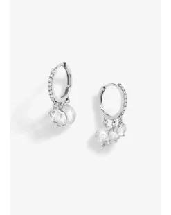 Jon Richard Rhodium Plated Cubic Zirconia Crystal Charm Earrings