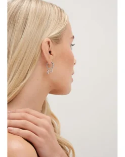 Jon Richard Rhodium Plated Cubic Zirconia Crystal Charm Earrings