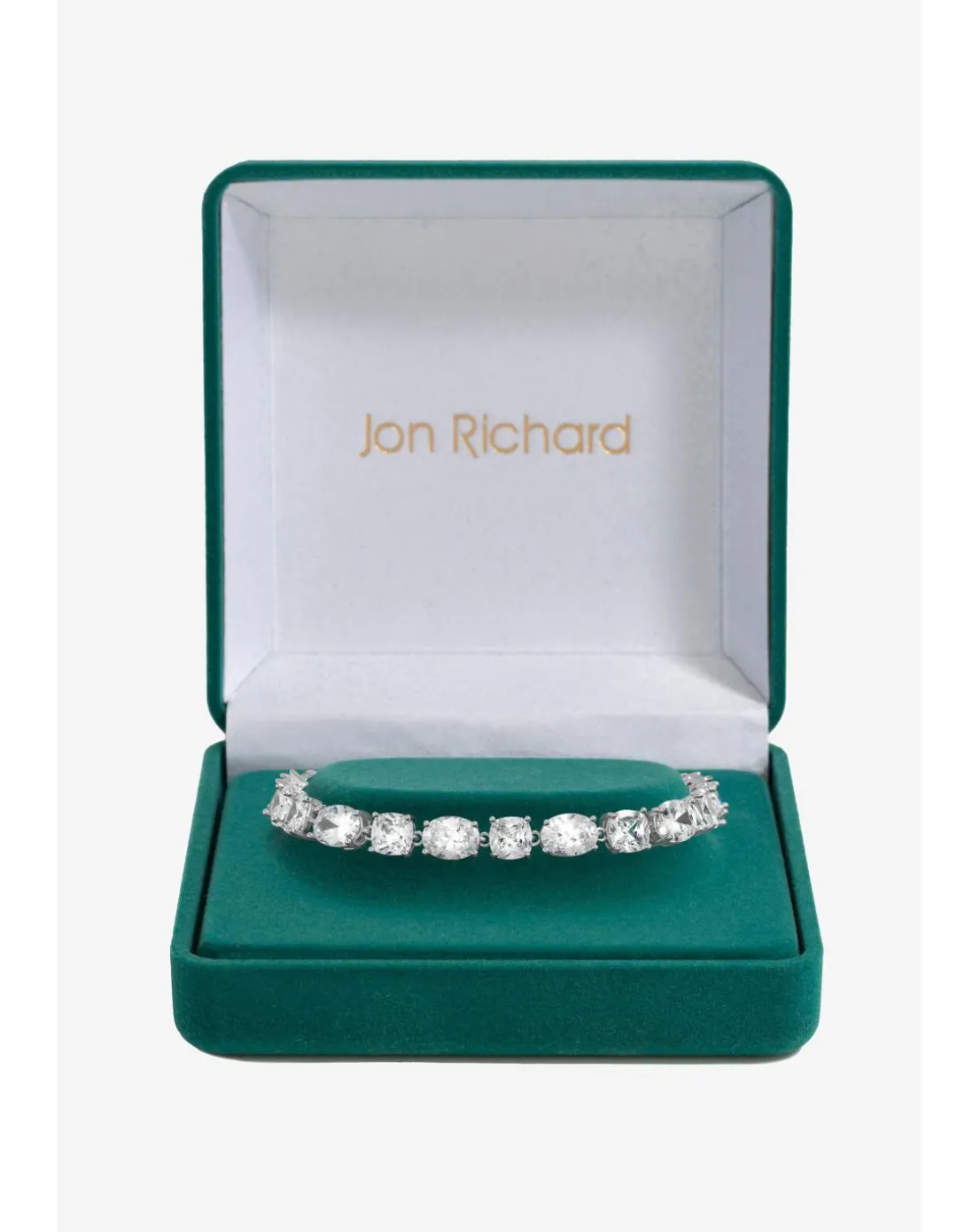 Jon Richard Rhodium Plated Cubic Zirconia Mixed Stone Bracelet - Gift Boxed