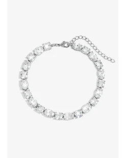 Jon Richard Rhodium Plated Cubic Zirconia Mixed Stone Bracelet - Gift Boxed