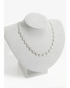 Jon Richard Rhodium Plated Cubic Mini Flower Adjustable Necklace