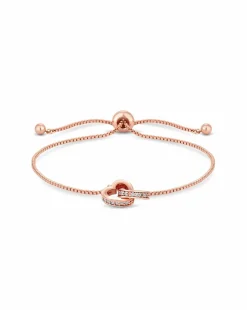 Jon Richard Rose Gold Plated Clear Crystal Heart Bracelet