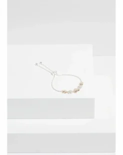 Jon Richard Rose Gold Plated And Silver Crystal Heart Toggle Bracelet