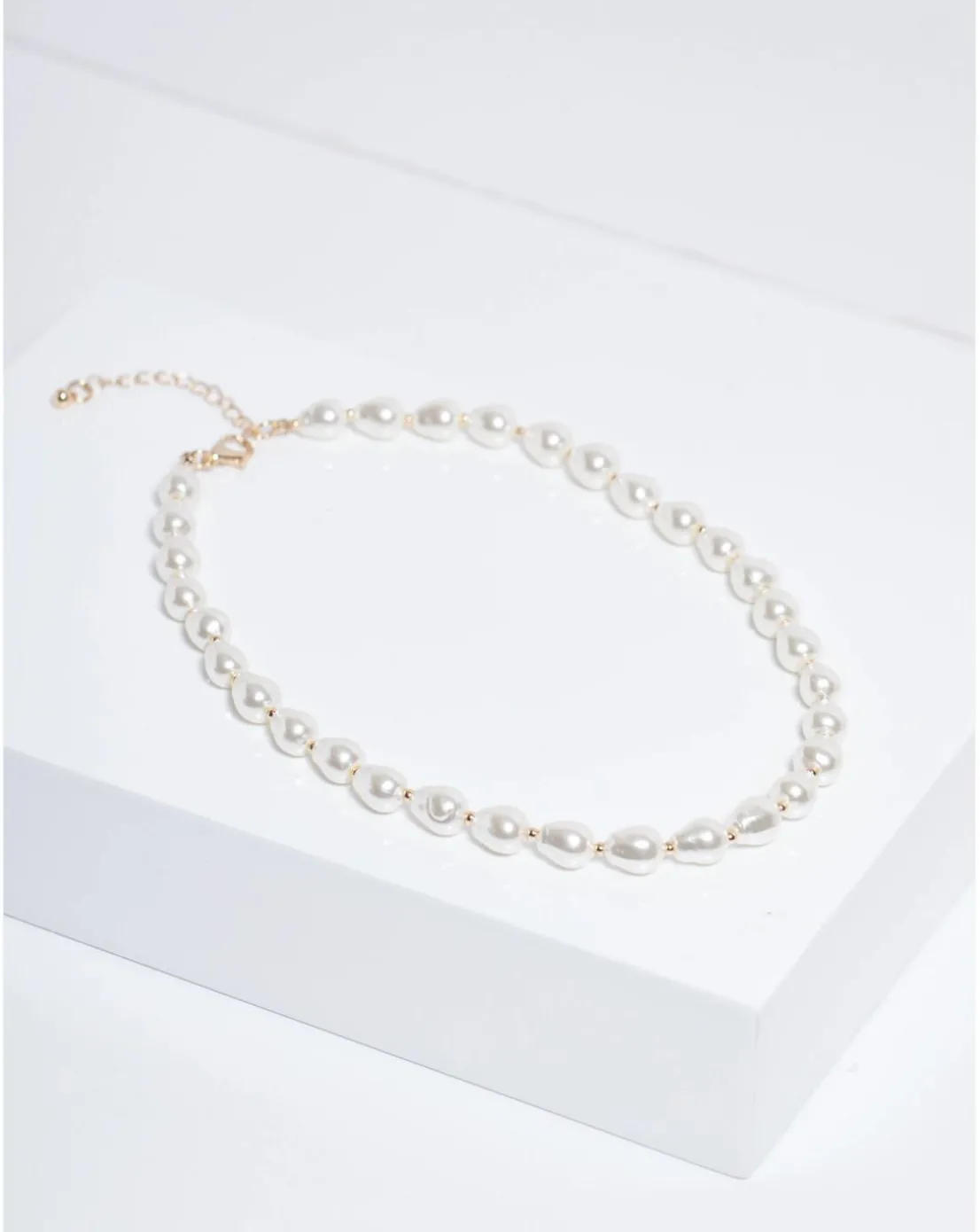Jon Richard Semi Precious Pearl And Gold Bead Necklace