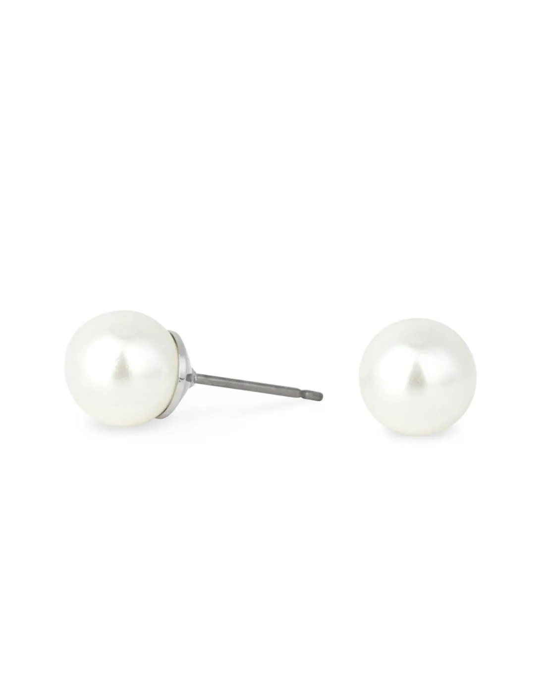 Jon Richard Silver Plated White Pearl Stud Earrings